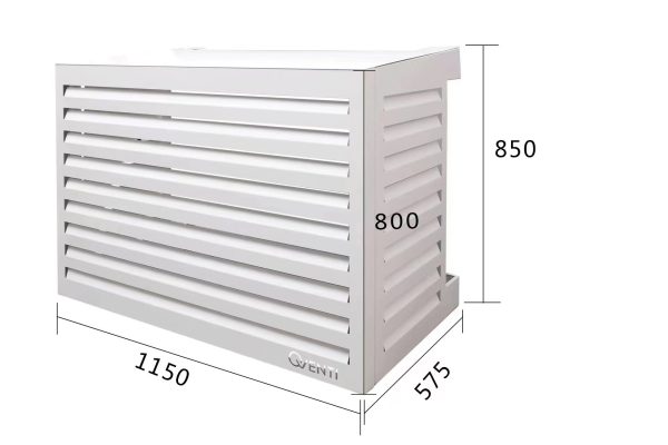 Qventi aluminium cover wit voor buitenunit van de airconditioner of warmtepomp buitenmaten