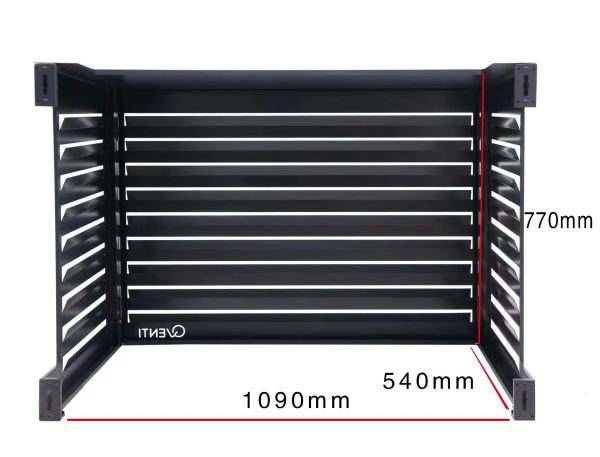 Qventi aluminium omkasting antraciet voor buitenunit van de airconditioner of warmtepomp CAL115 binnenmaten