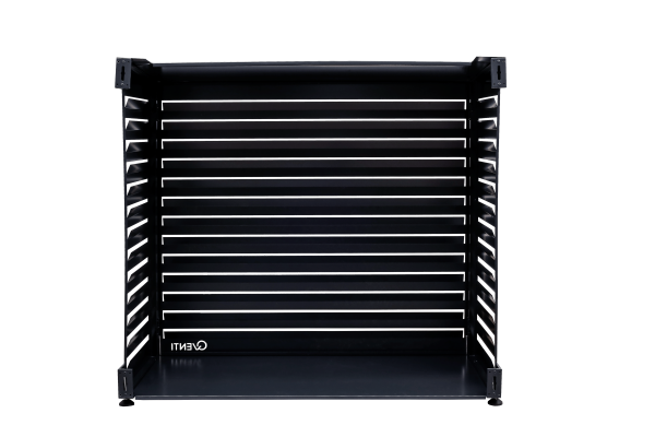 Qventi aluminium cover voor buitenunit van de airconditioner of warmtepomp antraciet large achterzijde