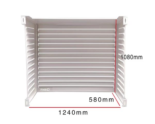 Qventi aluminium cover voor buitenunit van de airconditioner of warmtepomp wit large binnenmaten