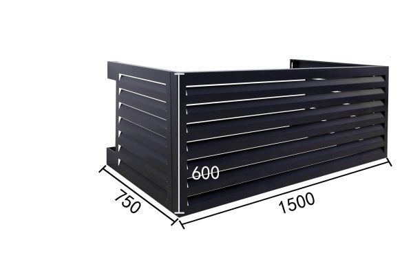 Qventi aluminium cover voor buitenunit van de airconditioner of warmtepomp antraciet large OPHOGER ombouw buitenmaten