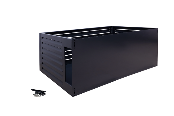 Qventi aluminium cover voor buitenunit van de airconditioner of warmtepomp antraciet large OPHOGER ombouw achterplaat