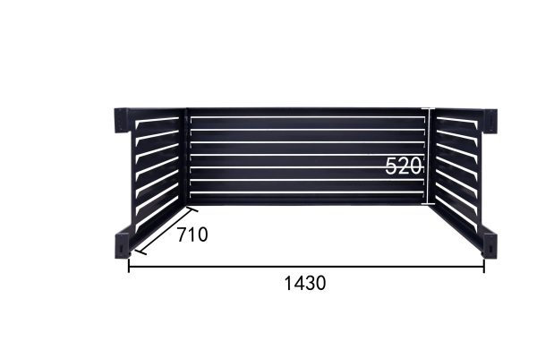 Qventi aluminium cover voor buitenunit van de airconditioner of warmtepomp antraciet large OPHOGER ombouw binnenmaten