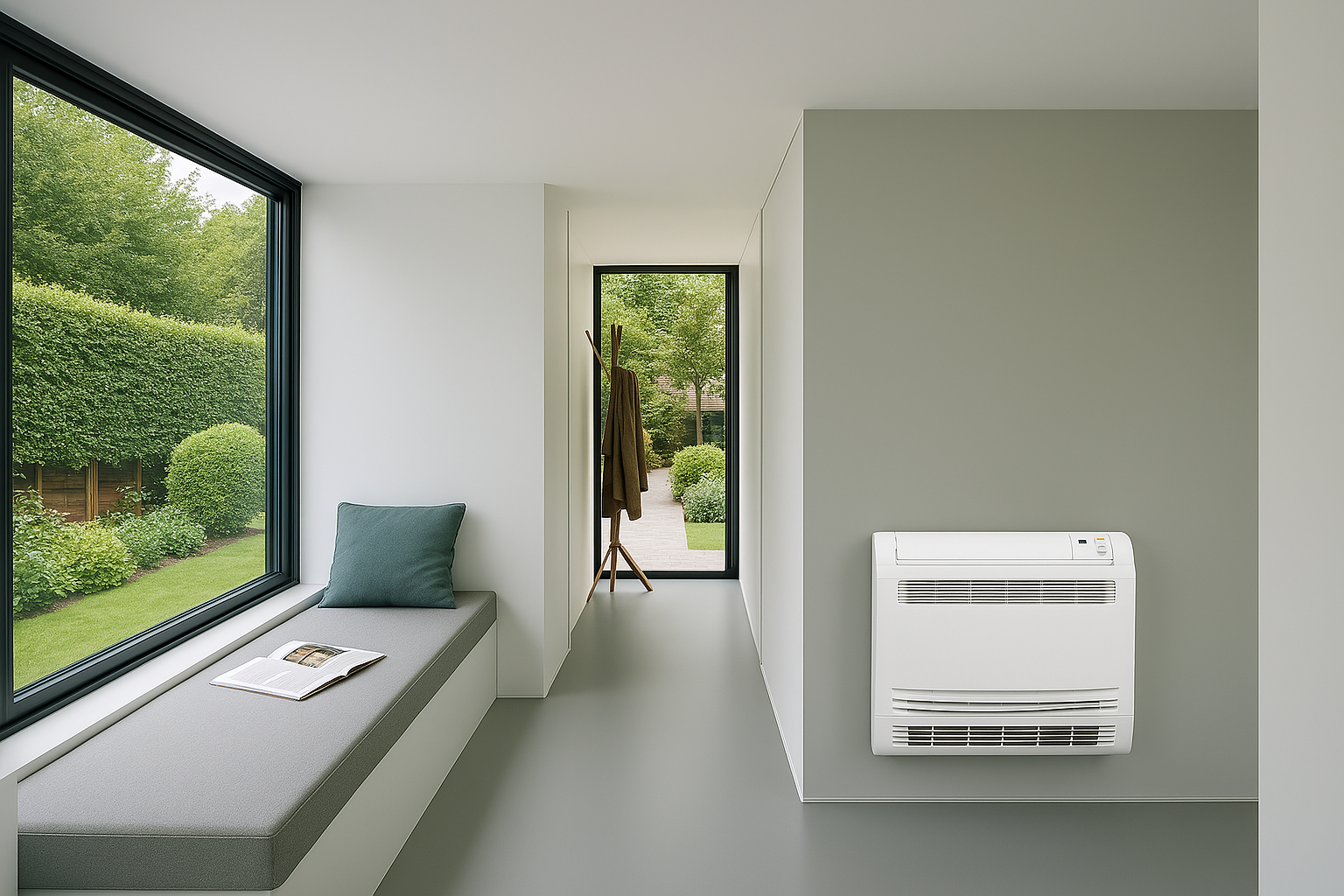 Qventi Vloermodel airco Matador 3.5kW met wifi-bediening, energielabel A++, ECO-stand en slaapmodus, geschikt voor ruimtes tot 120m³